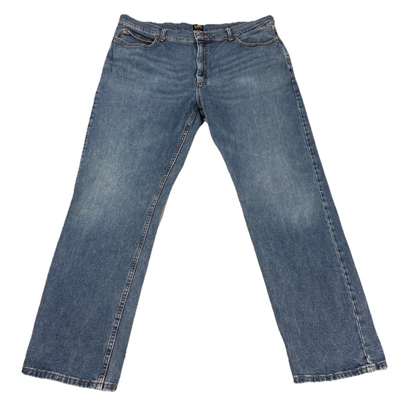Lee Other - Lee Men Relaxed Fit Straight Leg Blue Denim Jeans Size 41x30.5